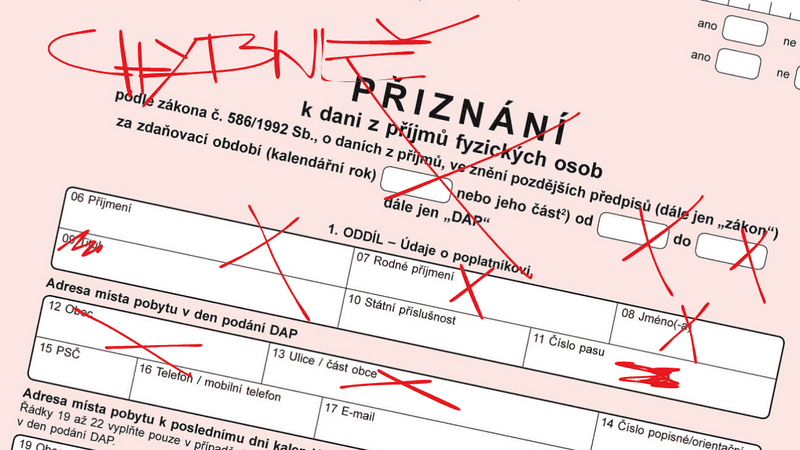 Chyby v daňovém přiznání bohužel nejsou mýtus